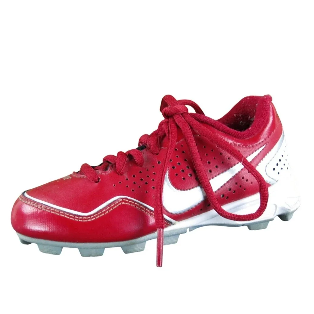 Nike Boys Sneaker Baseball‎ Sz T 11 Medium Red Synthetic Lace Up